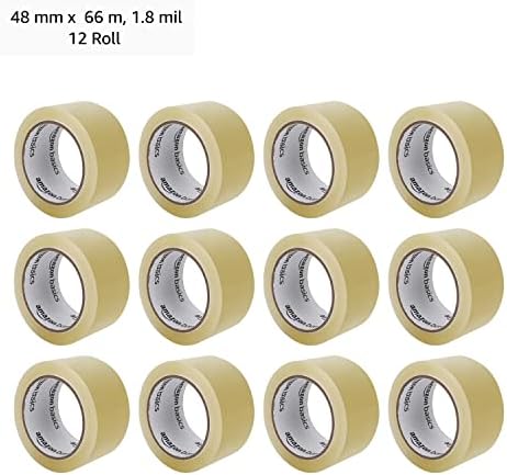 Amazon Basics Clear Shipping Packing Tape Rolls for Moving and Packaging, Home Office Supplies, 1.88 in x 72.2 Yards, 1.8 mil Thick, 12 Count - Image 4