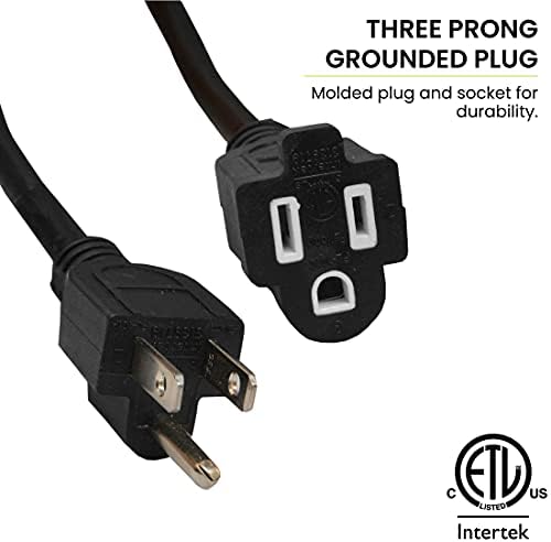Go Green Power Inc. 16/3 100ft Black Outdoor Extension Cord - Heavy Duty, Moisture Resistant - Perfect for Tools & Equipment - GG-13700BK - Image 3