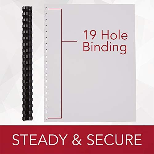 GBC Binding Spines / Spirals / Coils, 2" Diameter, 500 Sheet Capacity, CombBind, Black, 50 Pack (4200022) - Image 4