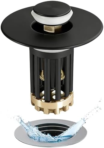 Anlige 3 in 1 Pop Up Bathroom Sink Stopper, Bathroom Sink Drain Strainer by Anlige