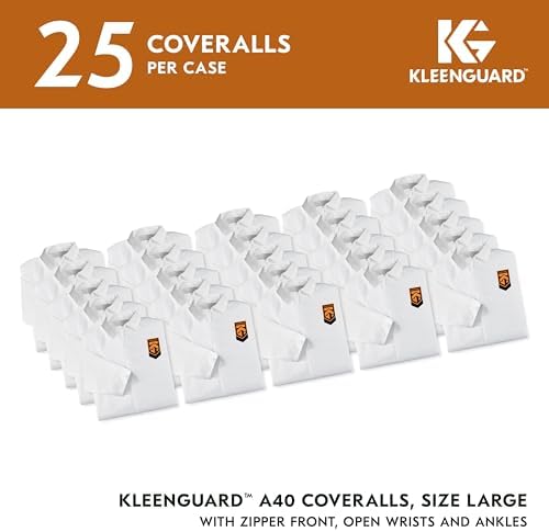 KleenGuard™ A40 Liquid & Particle Protection Coveralls (44303), Zipper Front, White, Large (Qty 25) - Image 2