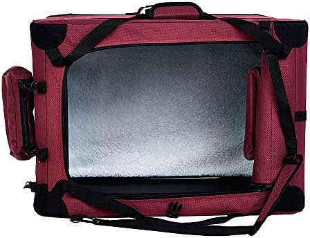 Amazon Basics Folding Portable Soft Pet Dog Crate Carrier Kennel, 26 x 18 x 18 inches, Red - Image 3