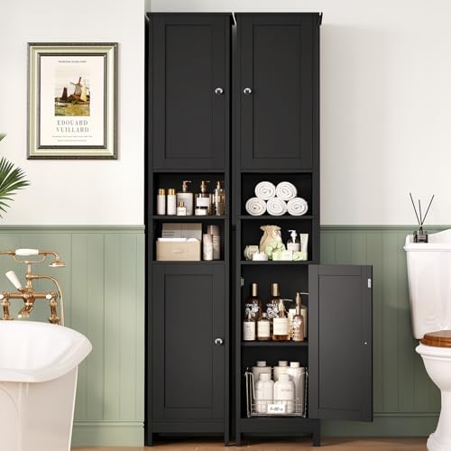 TEENFON 67" Tall Bathroom Cabinet with Adjustable Shelves and Doors - Image 4