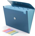 SKYDUE Accordion File Organizer, Expanding File Folder with 7 Pockets, Portable Receipt Paper Documents Organizer, Letter Size Filing Folder School Office Supplies, Dark Blue by SKYDUE