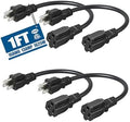 DEWENWILS Short Extension Cord 1FT, 16 AWG SJTW, Black, UL Listed, 4 Pack by DEWENWILS