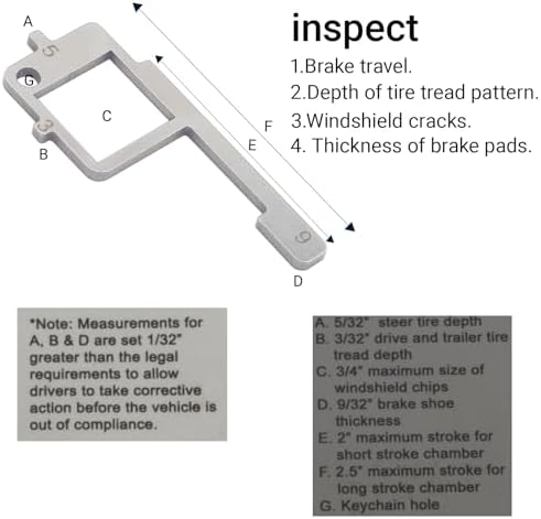 Truck Driver Pre-Trip Inspection Tool - Brake & Tire Check 4-in-1 - 1 Pack - Image 3