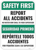 1PC Safety Sign, 14 x 10 Inches - Aluminum - Safety Decorations Posters For Workplace - Bilingual Spanish by Venicor