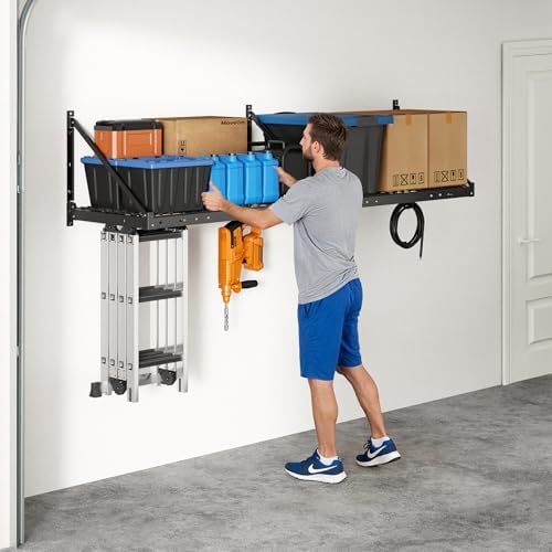 FLEXIMOUNTS 2-Pack 2x4 ft Wall Shelving Garage Storage Rack, Black - Image 7