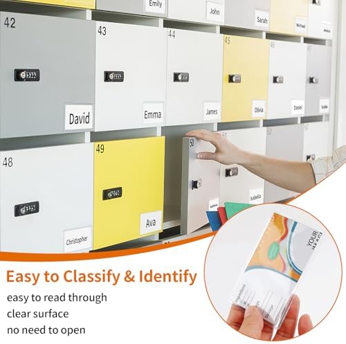 Storage Bin Labels, 2×3.5 in Index Card Holder, Clear Adhesive Pockets - Image 3
