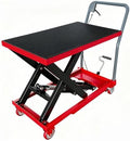 Hydraulic Lift Table Cart, 500 lbs Single Scissor Lift Cart, 28.5" Lifting Height, Steel Material Handling Lift with 4 Swivel Wheels, Non-Slip Pad for Warehouse, Garage, Factory by HOME
