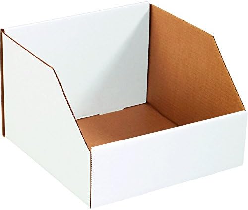 BOX USA BBINJ181810 Jumbo Open Top Bin Boxes, 18" x 18" x 10", Oyster White (Pack of 25) by BOXUSA