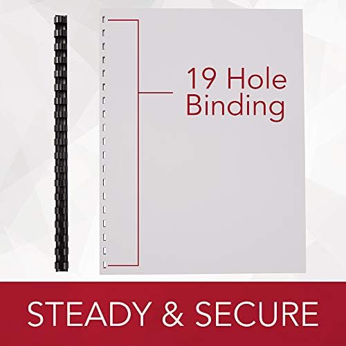 GBC Binding Spines / Spirals / Coils, 9/16", 105 Sheet Capacity, CombBind, Black, 100 Pack (4000080G) - Image 4