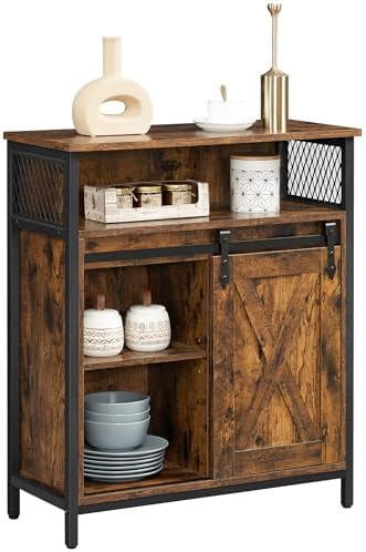 VASAGLE Buffet Cabinet, Coffee Bar with 1 Sliding Barn Door by VASAGLEbySONGMICSHOME