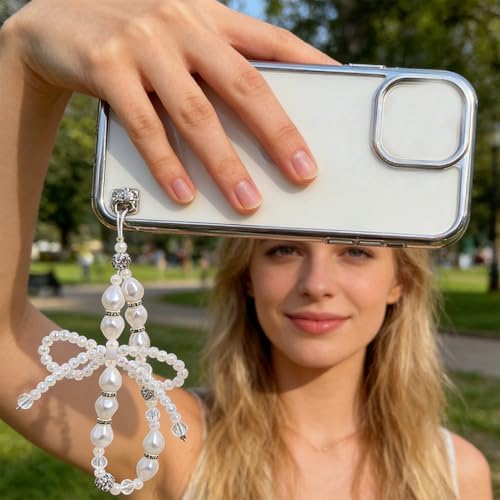 6PCS Beaded Phone Charms Strap Fruit Star Faux Pearl Rainbow Beads Phone Chains Beaded Lanyard for Camera Key Wallet Valentines Day Gifts for Her Women - Image 4