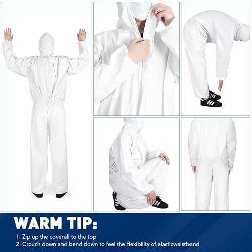 CAREGY 2 Pack/25 Pack Hazmat Suits Disposable Protective Coveralls - Image 7