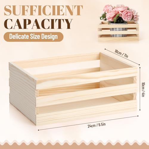 Cinnvoice 12 Pcs 9.5'' Halloween Small Wooden Crate for Storage - Image 2