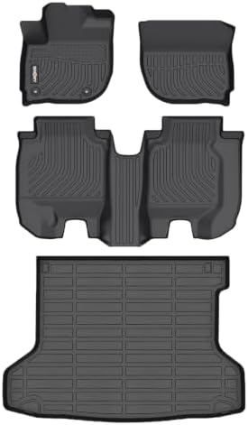 GINOWY-Floor Mats & Cargo Liner for Honda HRV 2016-2022 AWD Models, TPE All Weather HR-V Car Mats Custom fit Anti-Slip Trunk Cargo Mat Waterproof HRV Accessories Mats Black by GINOWY