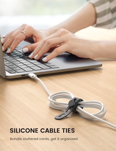 Lamicall 20 Pack Silicone Cable Ties, Reusable Wire Organizer Straps - Image 2