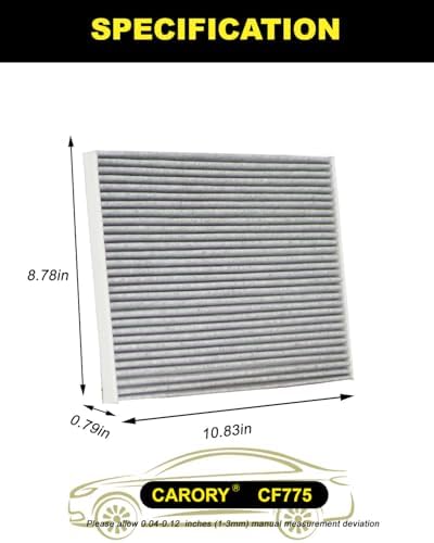 CARORY Cabin Air Filter w/Activated Carbon for Ford Edge 2015–2024, Fusion 2013–2020, Lincoln Continental 2017–2021, MKX 2016–2018, MKZ 2013–2020, Nautilus 2019–2026, and More, CF775 - Image 2