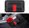 Car Seat Side Organizer, PU Leather Vehicle Storage Pocket, Universal Gap Filler for Auto Console Door Phone Document Sundries Organizer (Black and Red) by Unknown