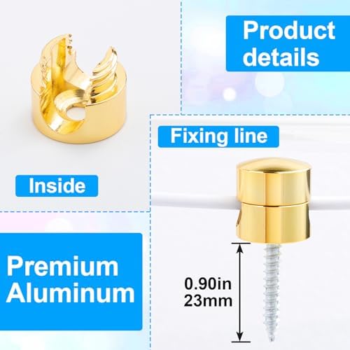 SmallCat 3 Sets Charger Holders for Cords, Gold Metal Cord Holder for Desk - Image 3