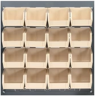 Quantum Storage Systems QLP-1819-210-16IV Gray Louvered Panels Complete Package with Bins, 18" L x 19" H, Ivory by QuantumStorageSystems