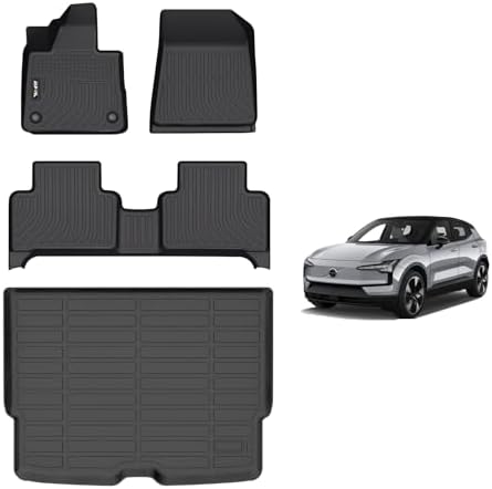 AIPOIL® Custom Fit TPE Floor Mats & Cargo Liners for 2025-2026 Volvo EX30, All-Weather Waterproof Stain-Resistant Durable Raised Edge Black Full Car Accessories by AIPOIL