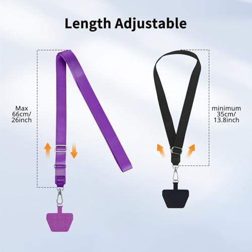 CACOE Phone Lanyard, Black+Purple, 2 Pcs - Image 5