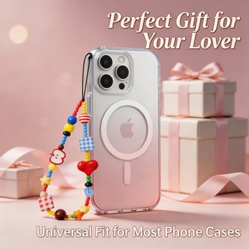 Y2K Phone Charm Wrist Strap Cute Multicolor Beaded Aesthetic Camera Lanyard - Image 2