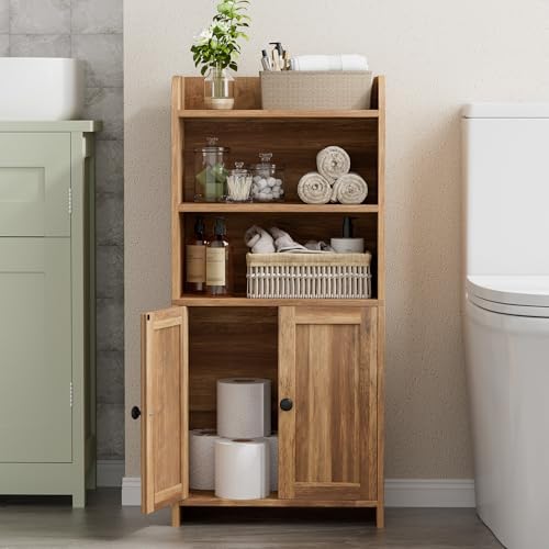 Homhedy Small Bathroom Storage Cabinet, Toilet Paper Storage Cabinet - Image 5