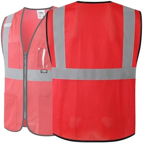 JKSafety Safety Vest for men women Hi Vis Vest with Pockets and Zipper High Visibility Construction Vests BX310 - Image 3