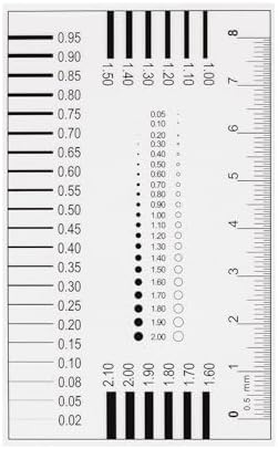 HARFINGTON High Precision SEC Size Estimation Chart 8cm Transparency Flaw Detection Film Ruler for Diameter and Line Width Defects Measuring by HARFINGTON