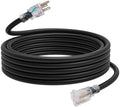 EP 25 Ft 12/3 SJTW Lighted Outdoor Extension Cord, Black by ENERGYPRO