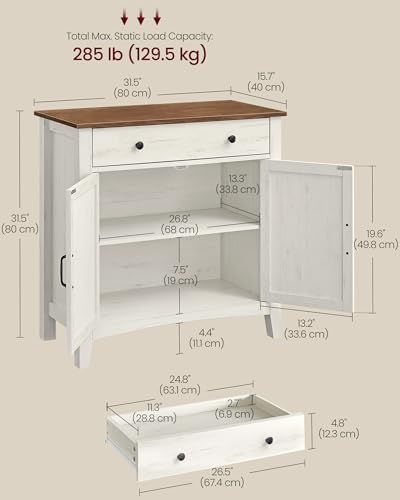 VASAGLE Buffet Cabinet, Coffee Bar with a Drawer, Adjustable Shelf - Image 3