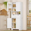 Kitchen Pantry Cabinet with 2 Drawers &4 Door Shelves, Tall Storage Cabinet by TEENFON