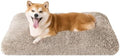 EHEYCIGA Fluffy Dog Crate Bed for Large Dogs, Plush Faux Fur Pad, Taupe by EHEYCIGA