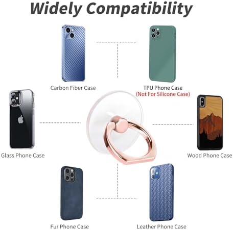 4 Pack Jsoerpay Cell Phone Ring Holder, 2 Silver+2 Rose Gold - Image 5