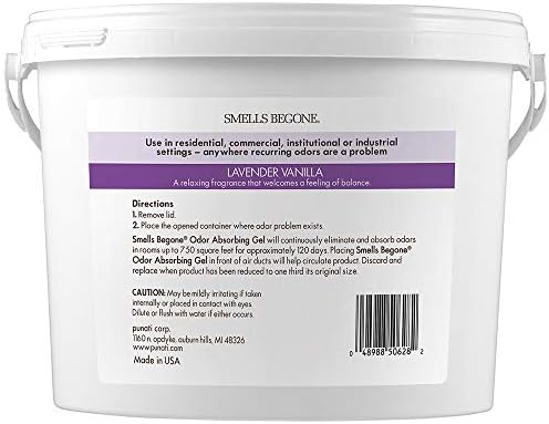 SMELLS BEGONE 1-Gallon Gel Odor Eliminator – High-Capacity, Long-Lasting Absorber for Large Basements, Garages, Workshops & Commercial Areas – Remove Tough Odors with Essential Oils (Lavender Vanilla) - Image 2