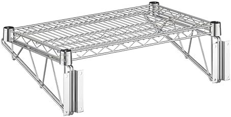 14" x 24" Wire Chrome Wall Mount Shelf, Commercial Fixed Wall Mount Rack, NSF, Metal Floating Shelving for Kitchen, Stock Rooms, Home and Hotel by Zedfire