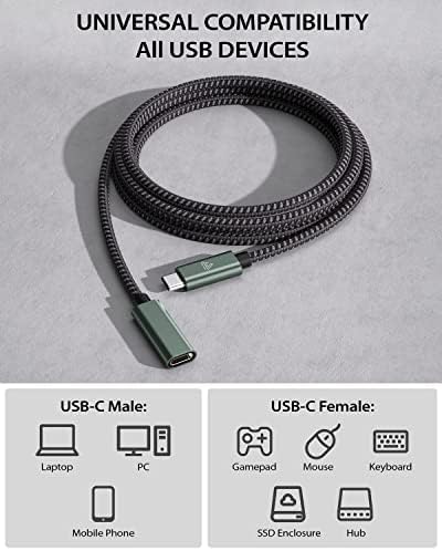 Faracent USB Type C Extension Cable, (6Ft/1.8m) USB 3.2 Male to Female - Image 4
