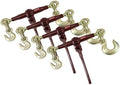 Heavy Duty Specialty Pro Ratchet Load Chain Binder w/ 1/2" Grab Hook on One Side & 1/2" Slip Hook Other Side, 12,000 Lbs Load Limit | Chain Binders for Flatbed Truck Trailer - 4 Pack by MyteeProducts