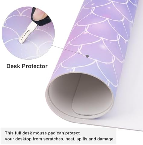 QiyI PU Leather Large Mouse Pad, 31.5" x 15.7", Gradient Fish Scales - Image 3