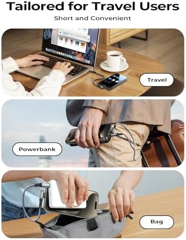 AINOPE Short USB C to USB C Cable 1.5FT 1 Pack 60W Fast Charging Nylon Braided Type C Cable for iPhone 15 Pro Max Plus Samsung Power Bank Travel Essentials - Image 2