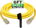 POWGRN 6 Ft 10AWG Outdoor Extension Cord, Yellow by POWGRN