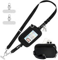 Tiostep Clip and Go Strap for Phone with Wallet Crossbody Phone Lanyard Adjustable and Detachable RFID Wristlet Wallet (Black, Large) by Tiostep