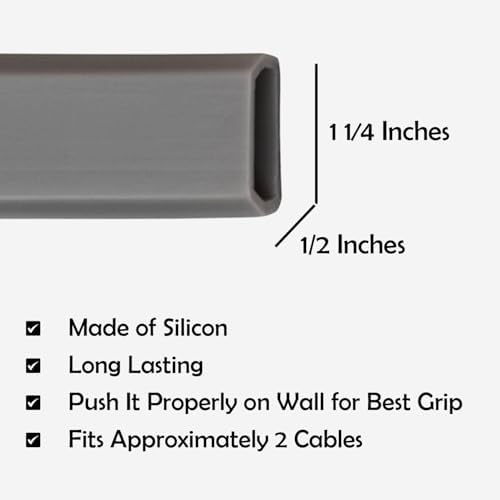 TV Cord Hider – Flexible Wall Cord Cover Slim Design Silicone Cable Raceway - Self Adhesive, Cut to Size Design for Hiding Wires on Wall - Clean Home Setup Cable Concealment (Grey 3 Feet) - Image 6