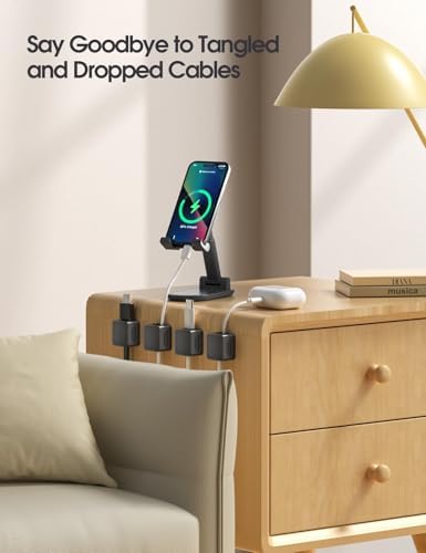 10 Pack Magnetic Cord Organizer Holder, Adjustable Cable Clips, Strong Adhesive Desk Cable Management Clips for Nightstand, Office, Car, Easy Open Design for Tidy Wire Organization - Image 2