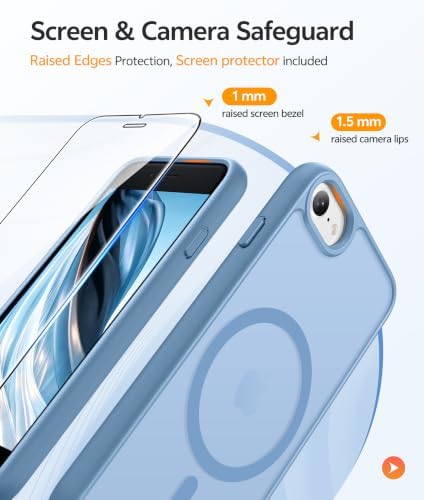 FNTCASE for iPhone SE Case 2022(3rd)/2020(2nd), iPhone 8/7 Case, Light Blue - Image 4