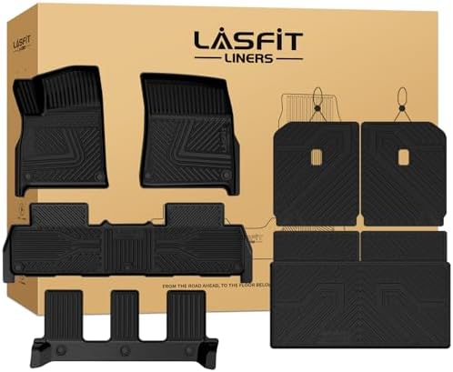 LASFIT Floor Mats for Rivian R1S 2022-2024, with Cargo & Backrest Mats by LASFIT