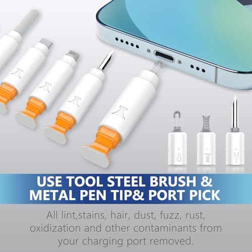 iPhone Cleaning Kit for Charging Port Phone USB C with Storage Case, White - Image 3